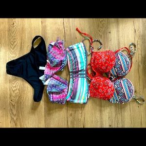 5 pieces of swimsuits forer21, adidas, aeropostel